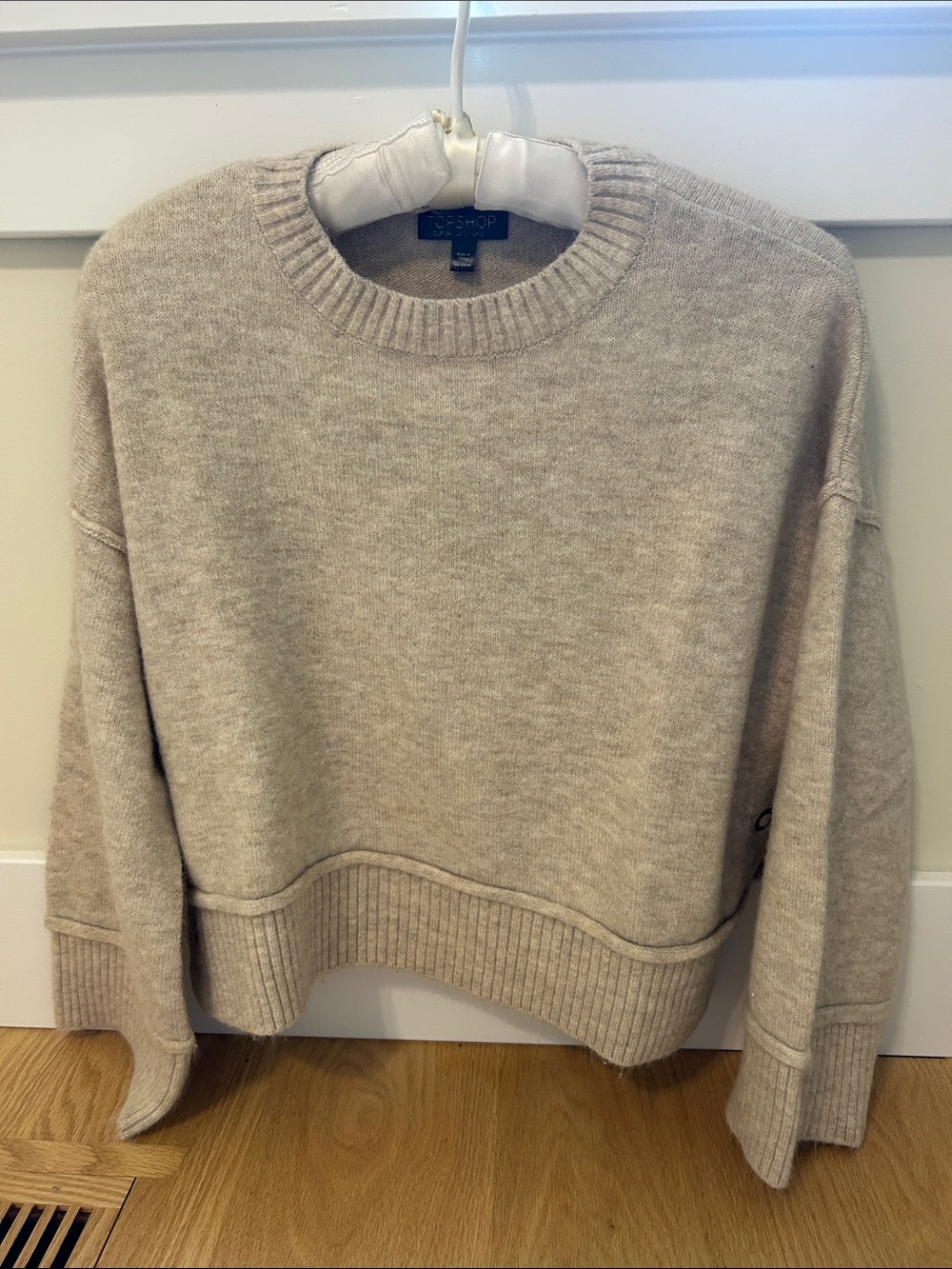 Topshop Beige Crewneck Pullover Sweater